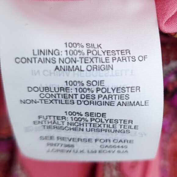 J. Crew Silk Double Pleated Paisley Skirt 12 Pink/Purple - Picture 12 of 13